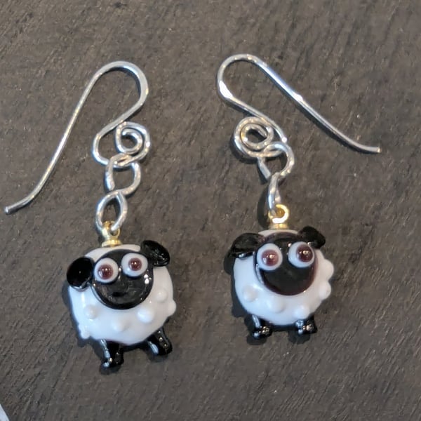 Handmade Murano Glass Sheep Earrings