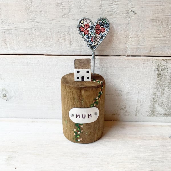 Handmade Miniature Wooden Mother’s Day Home Heart Gift Mum