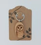 Barn owl pyrography keyring - Image 2