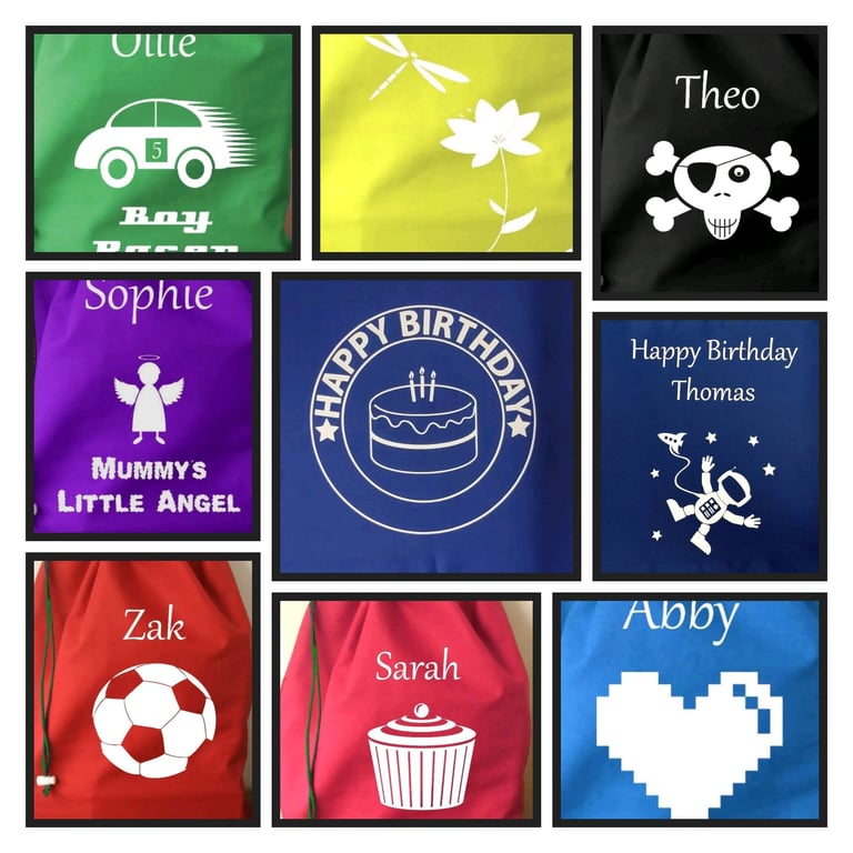 Personalised Cotton Birthday Sack: add Name and or age 