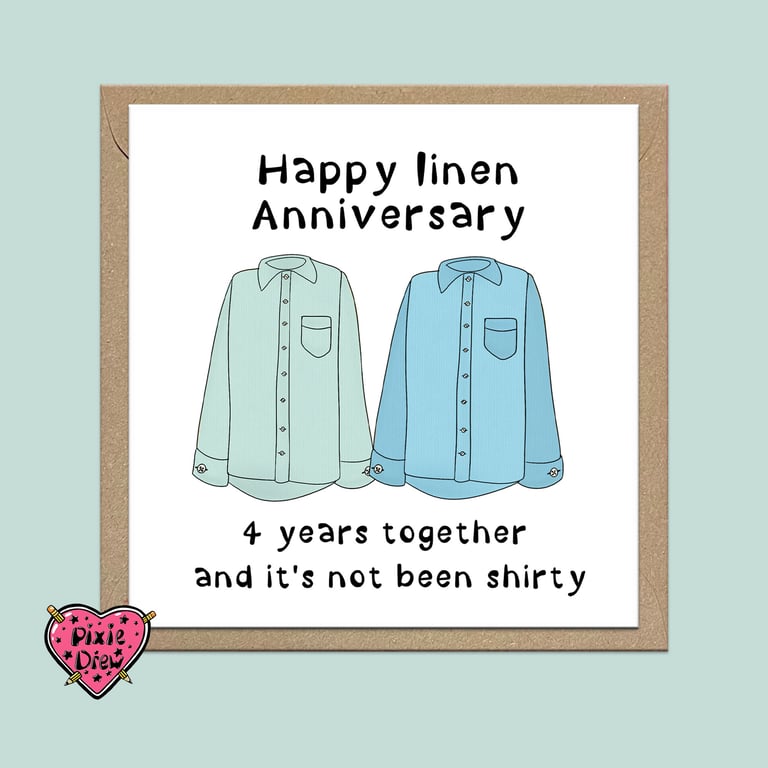Happy 4th anniversary card for linen 