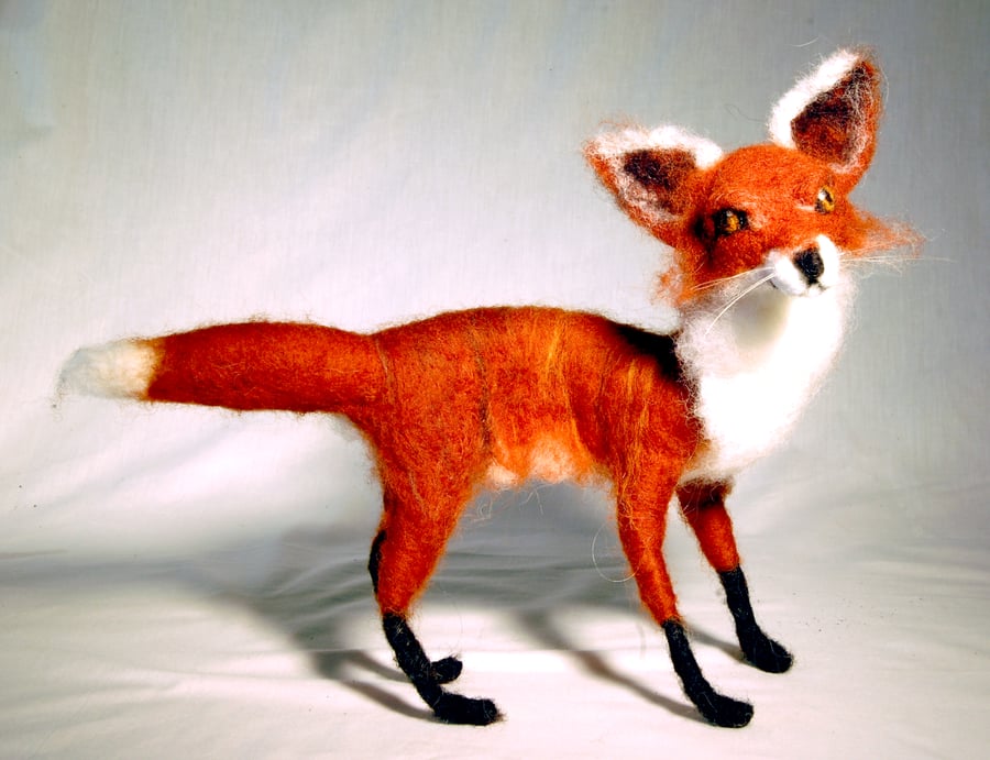 Needle felted Fox Sculpture 