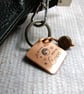 Keyring, Hammered Copper with Engraved Message and Jasper Gemstone - Image 7
