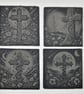 Celtic Cross Slate Coasters Set of 4, Celestial Moon & Stars, Cosmic Gothic Home - Image 1