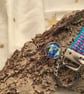 Hand woven key fob with attached Earth planet embellishment orb - Image 3