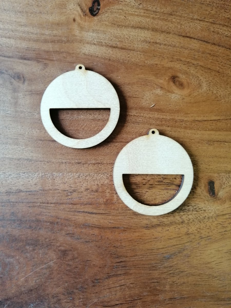 Half Circle Birch Wood Macrame Earring Blanks. Unfinished Earring Blanks.