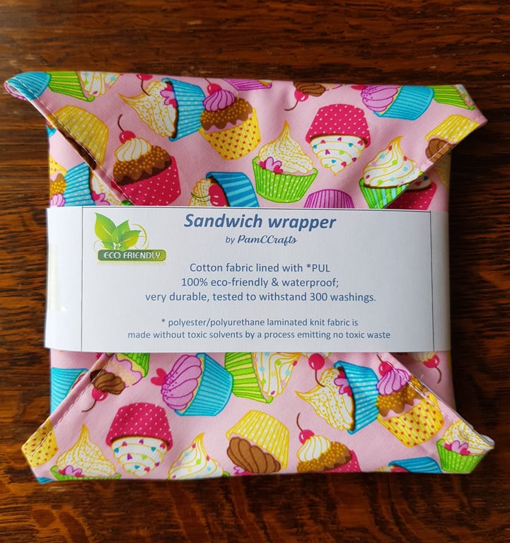 Reusable Plastic Free Sandwich Wrapper: cup cakes