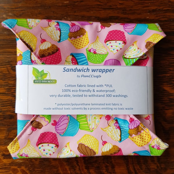 Reusable Plastic Free Sandwich Wrapper: cup cakes