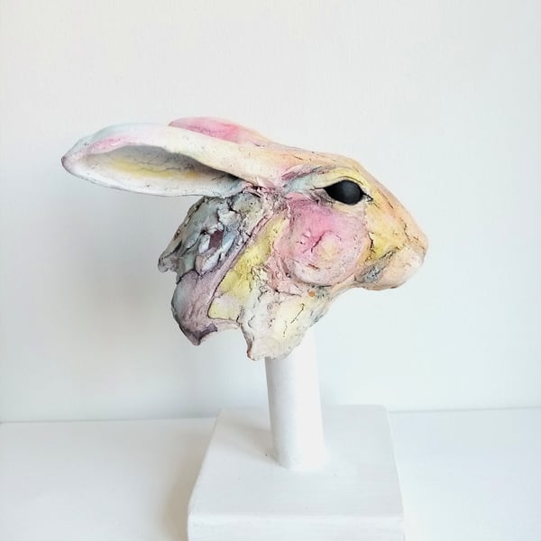 Hare head sculpture 
