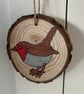 Set of 4 Robin Hand Drawn Wood Slice Decorations - Free P&P - Image 5