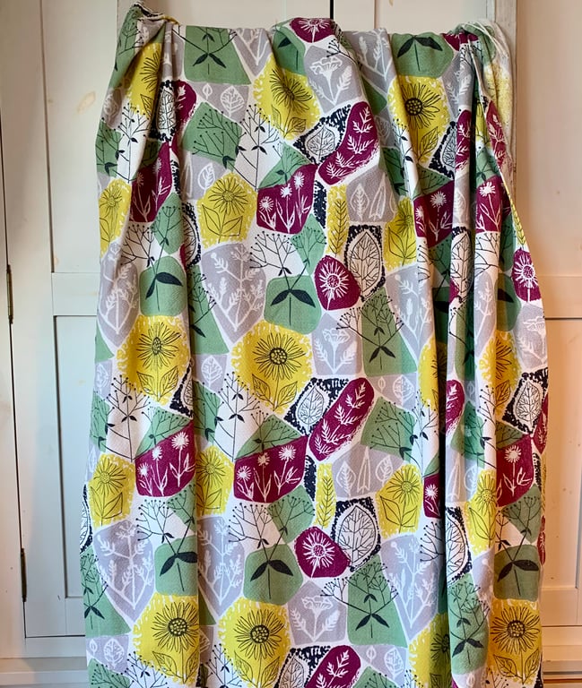 MidCentury Helianthus MidCentury 50s 60s Bernard Wardle Barkcloth Vintage Fabric