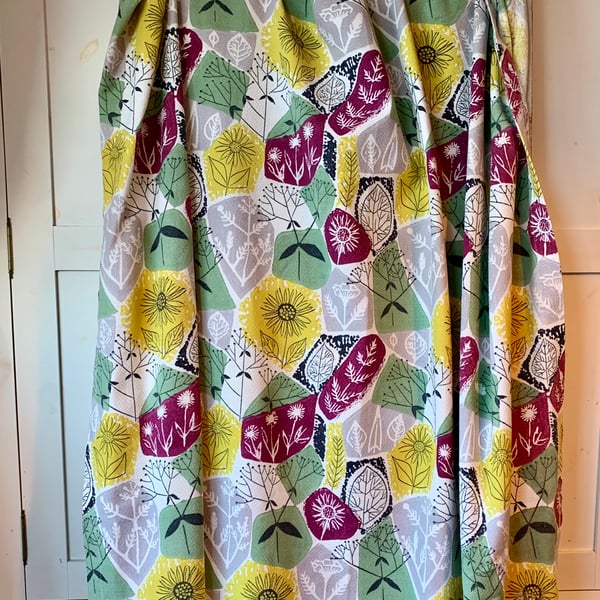 MidCentury Helianthus MidCentury 50s 60s Bernard Wardle Barkcloth Vintage Fabric