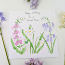 Wildflower hand-painted personalised greetings card