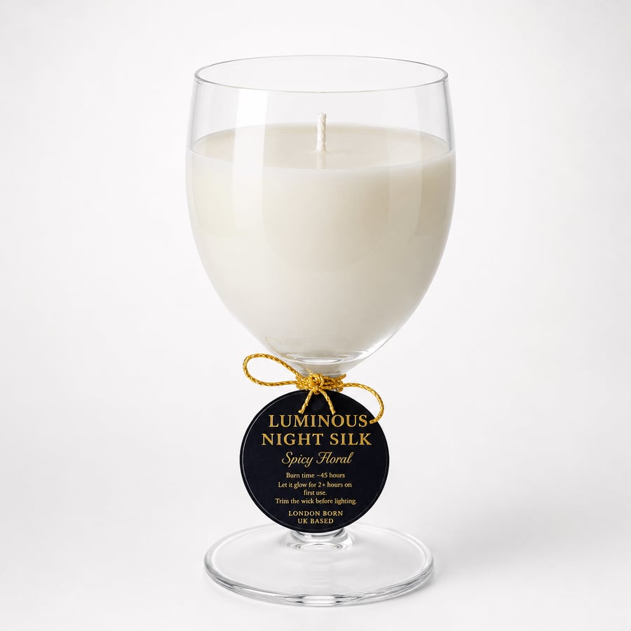 Spicy Floral Soy Candle -Luxury Scented Candle  Night Silk - Handmade in the UK