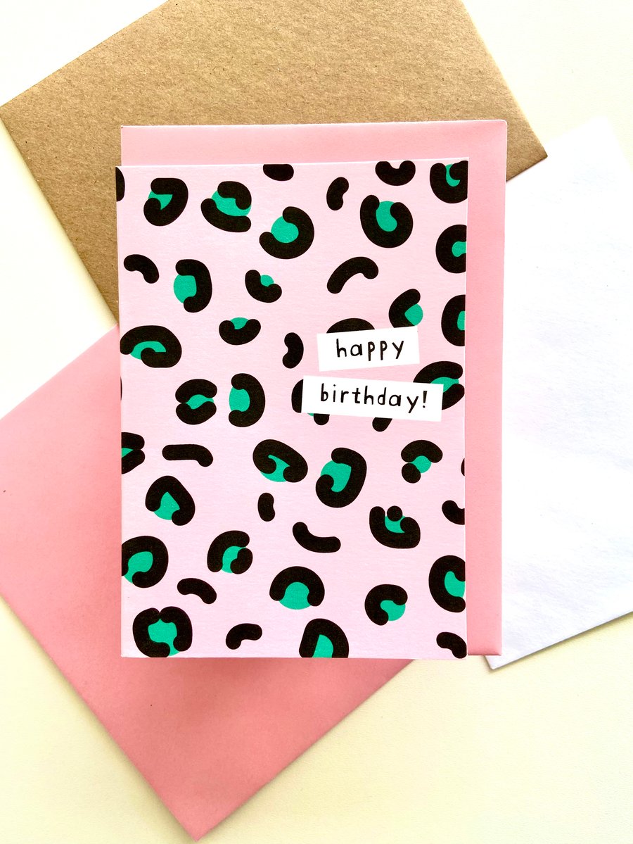 Leopard Print Birthday Card