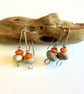 Pebble & Orange Bead Earrings - Image 2