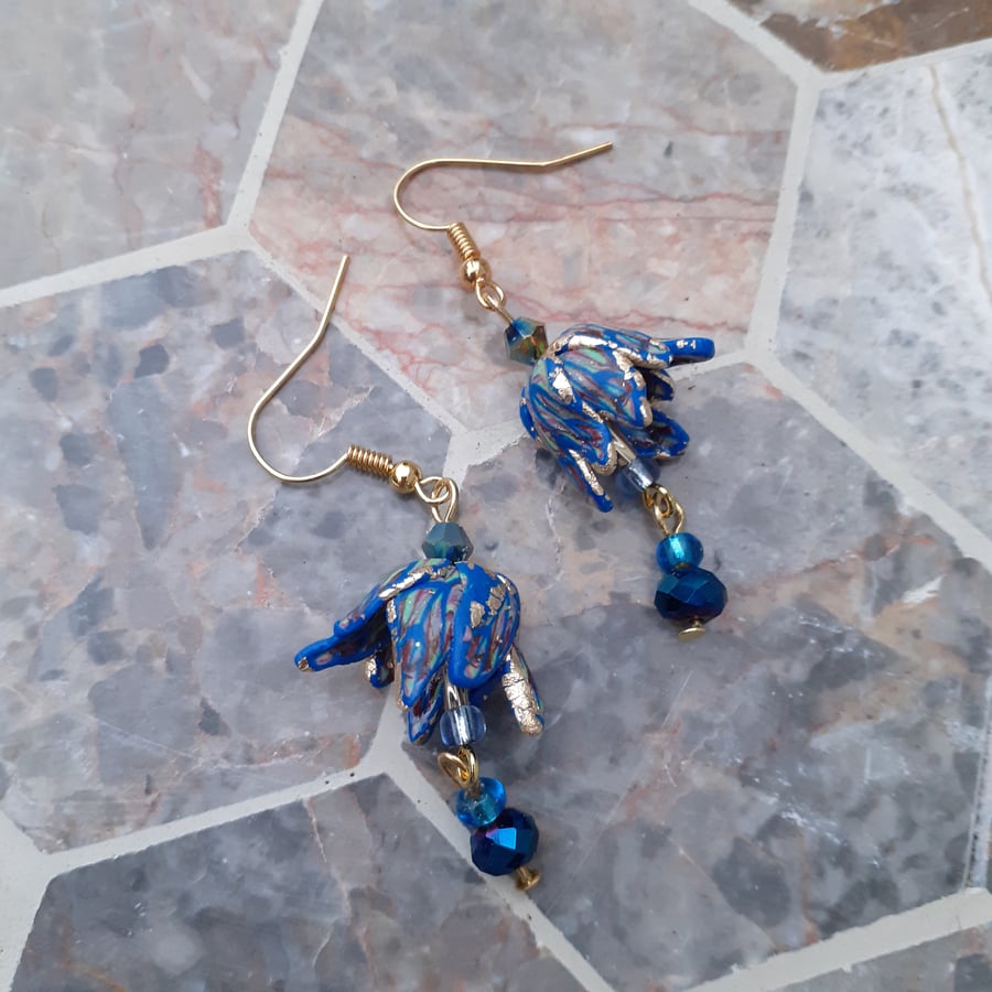 Blue Fairy Bell Earrings 