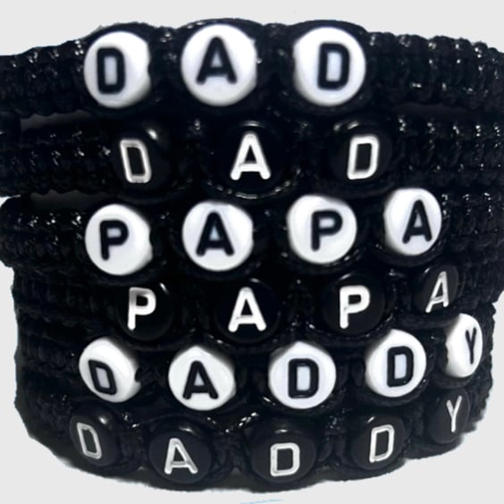 Dad bracelet hand woven adjustable cord bracelet
