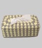 Tissue box cover in yellow (lemon) and grey stripes, handmade, - Image 3