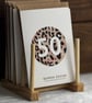 50th birthday wedding friend Leopard Print Circle Trendy funky card (QM323)
