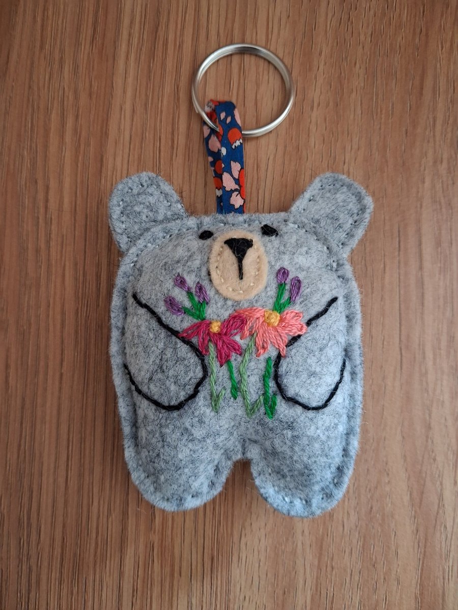 Handmade teddy keyring
