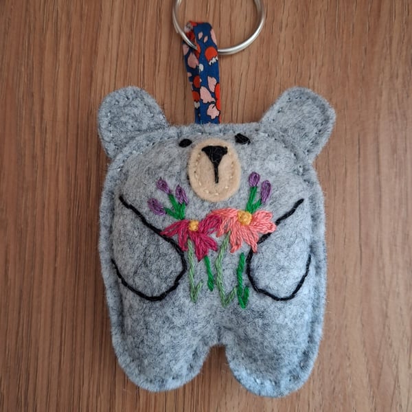 Handmade teddy keyring