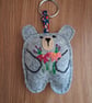 Handmade teddy keyring
