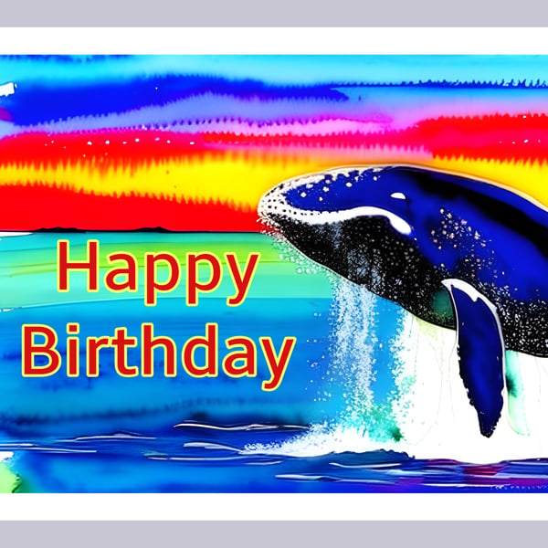 Whale Birthday Card A5