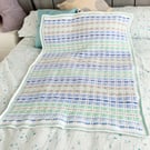 Tartan Mosaic Crochet blanket, lap blanket 