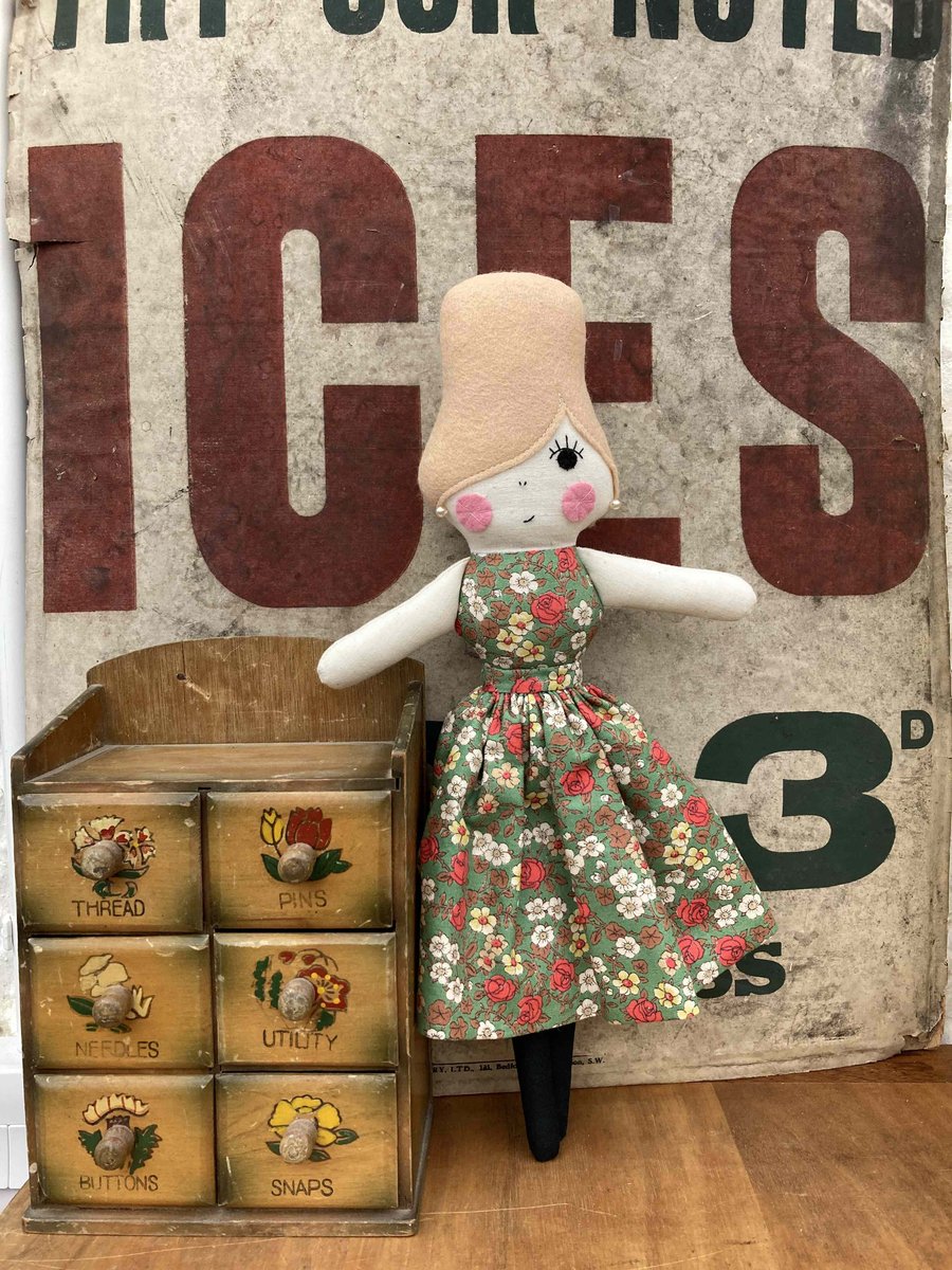 BB the Handmade Vintage Fabric Cloth Doll 