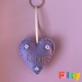 Lilac Floral ‘Gran’ Keyring