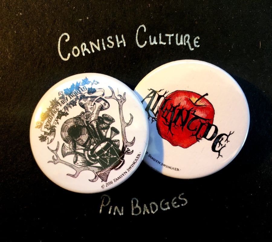 Penzance Cornish Culture Designs - 38mm Badges Double Pack