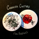 Penzance Cornish Culture Designs - 38mm Badges Double Pack