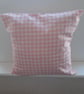 Pink and white Cotton gingham cushion cover - Image 1