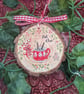 Hot chocolate hand-painted log slice Christmas decoration 