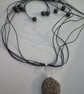 Unique Fossil Necklace Polished Beach Pebble with Genuine Fossil, Set in Silver