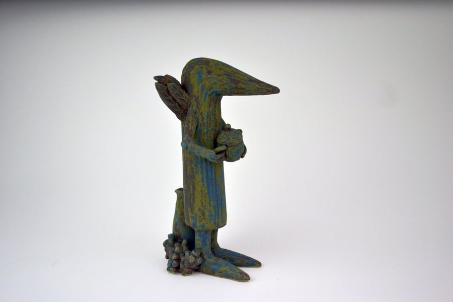 Ceramic sculpture Joseff Caretaker bird