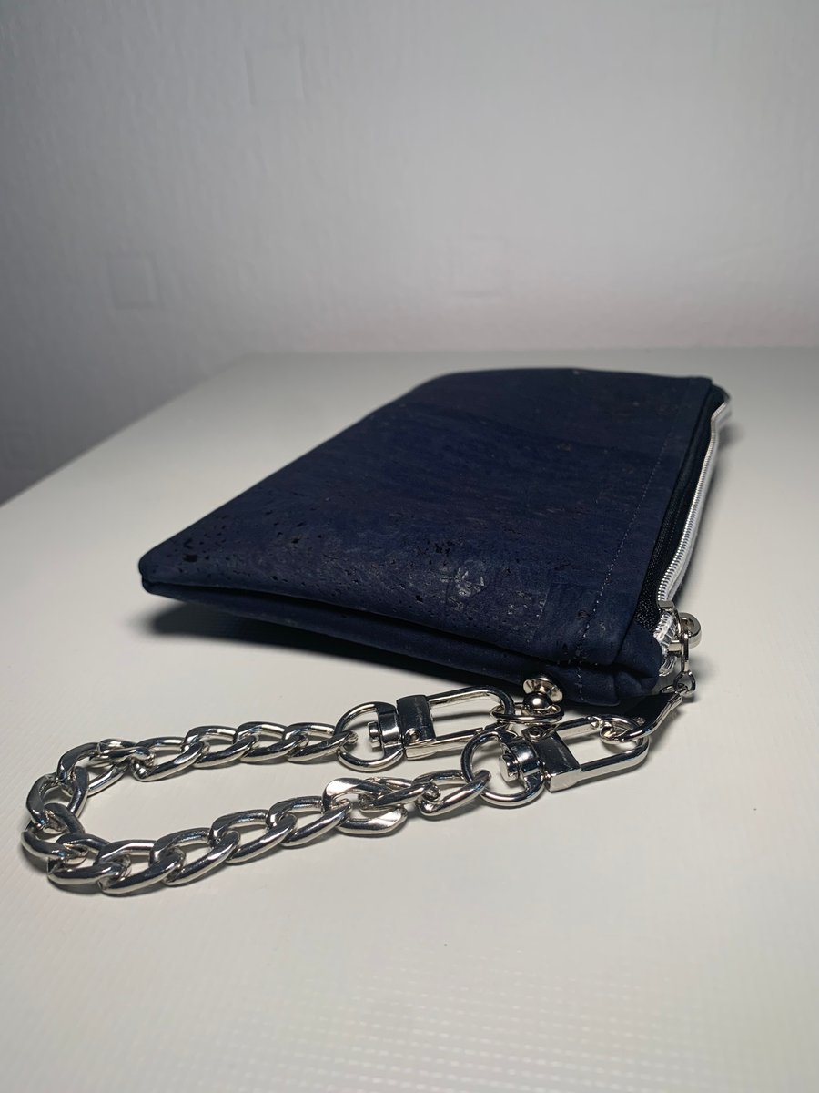 Navy Wristlet Clutch