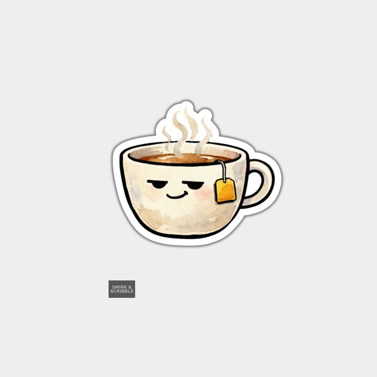 Funny Vinyl Sticker For Adults - Cute Cup Of Tea