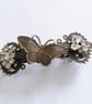 Midnight Drama Art Deco Style Butterfly Slide Barrette Diamante