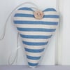 CORNFLOWER BLUE STRIPED HEART - lavender, long shape