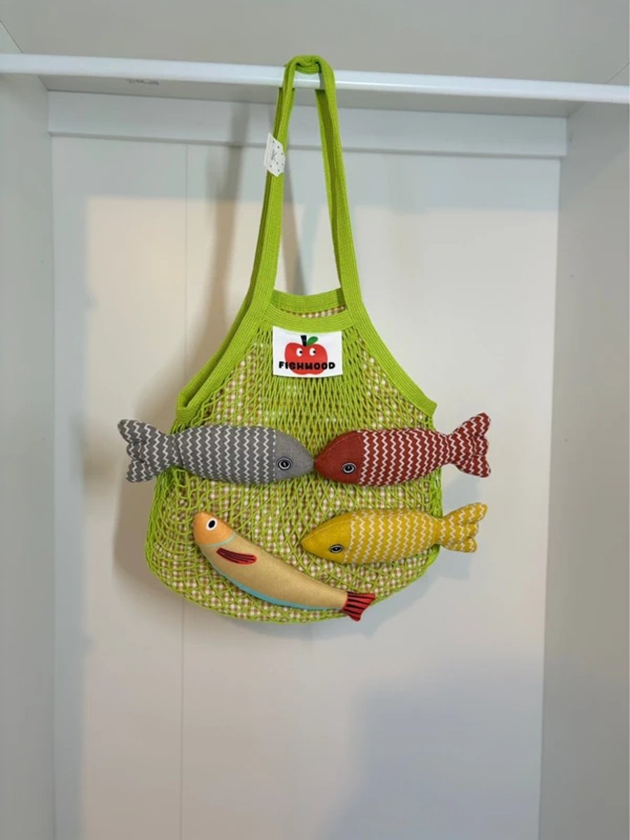 Yellow- green salad colour summer Beach bag Fishmood