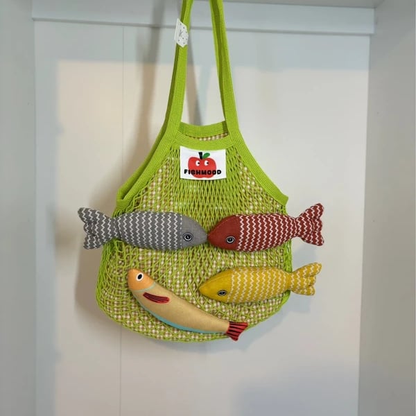 Yellow- green salad colour summer Beach bag Fishmood