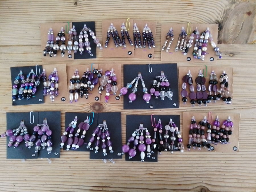 Set of colour coordinated beaded gift decorations.