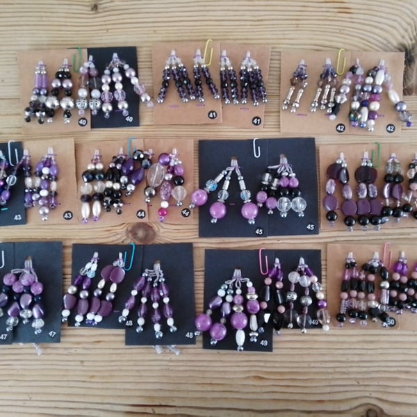 Set of colour coordinated beaded gift decorations.