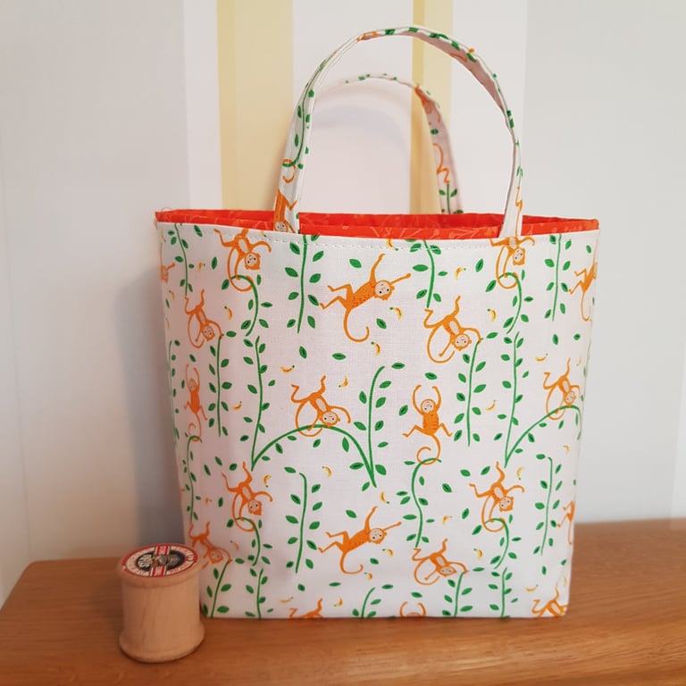 Reusable fabric gift bag: monkeys