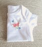  Baby Vest, Butterfly, age 0-3 months, hand embroidered