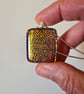 Sparkly gold patterned fused glass pendant - Image 5