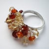 Red and Orange Cluster Ring