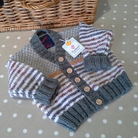 Luxury Baby Boys Cardigan  with 30% Merino Wool mix 9 - 18 months size